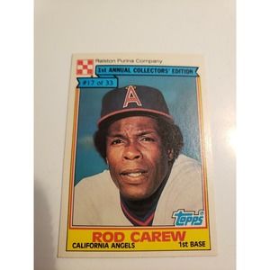 1984 Topps Ralston Purina #17 Rod Carew - California Angels - MLB - 1st Edition